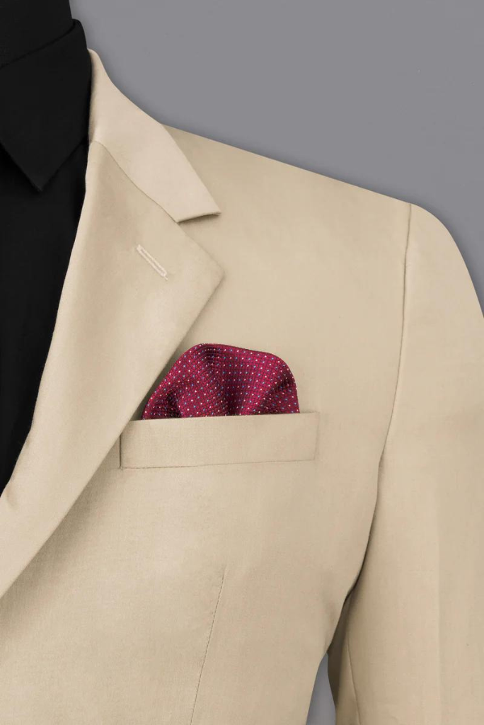 Men Beige Two Piece Suit Stylish Wedding Suit Dinner Suit Elegant Groomsmen Suit Bespoke Tailoring