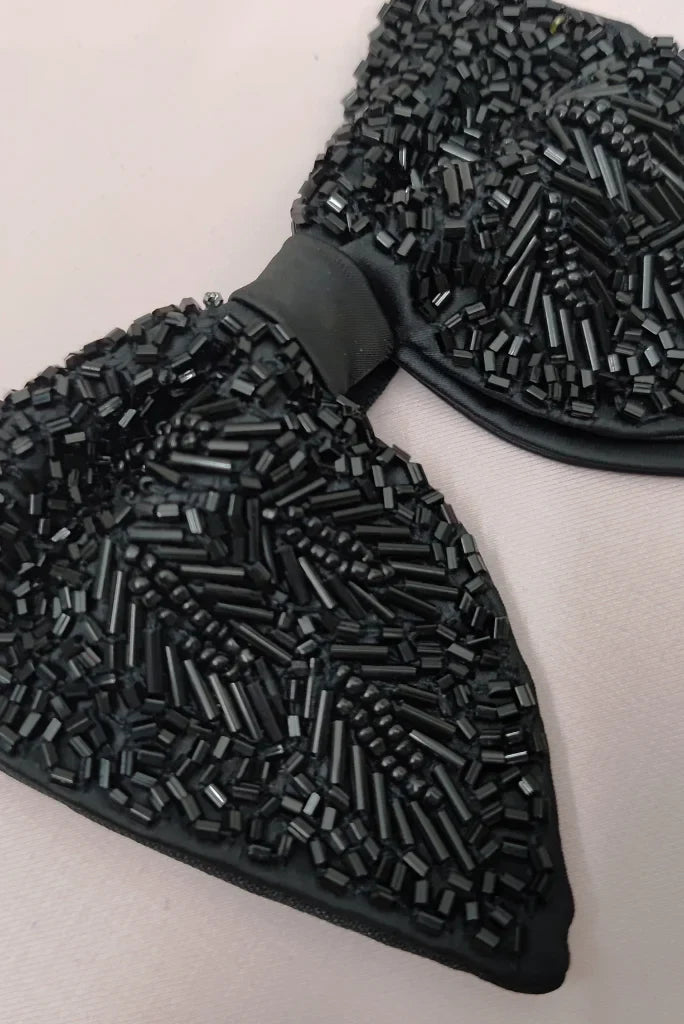Men's Premium Black Bow Tie, Designer Bow Tie for Wedding and Events