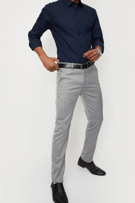 That combination fantastic dark blue formal shirt paired with grey pants creates a sharp and sophisticated look perfect for a office & wedding men parties or the office