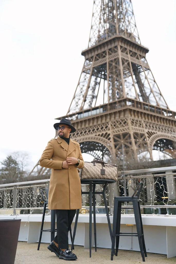 Men's Brown Double Breasted Wool Overcoat Stylish Long Coat Vintage Trench Coat For Men Dinner Party Jacket Evening Wear Coat