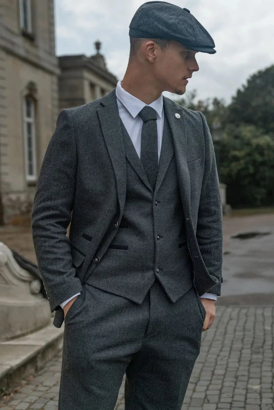 Men's Dark Grey Tweed Blazer For Every Occasions Semi Formal Business Wear & Casual Wear