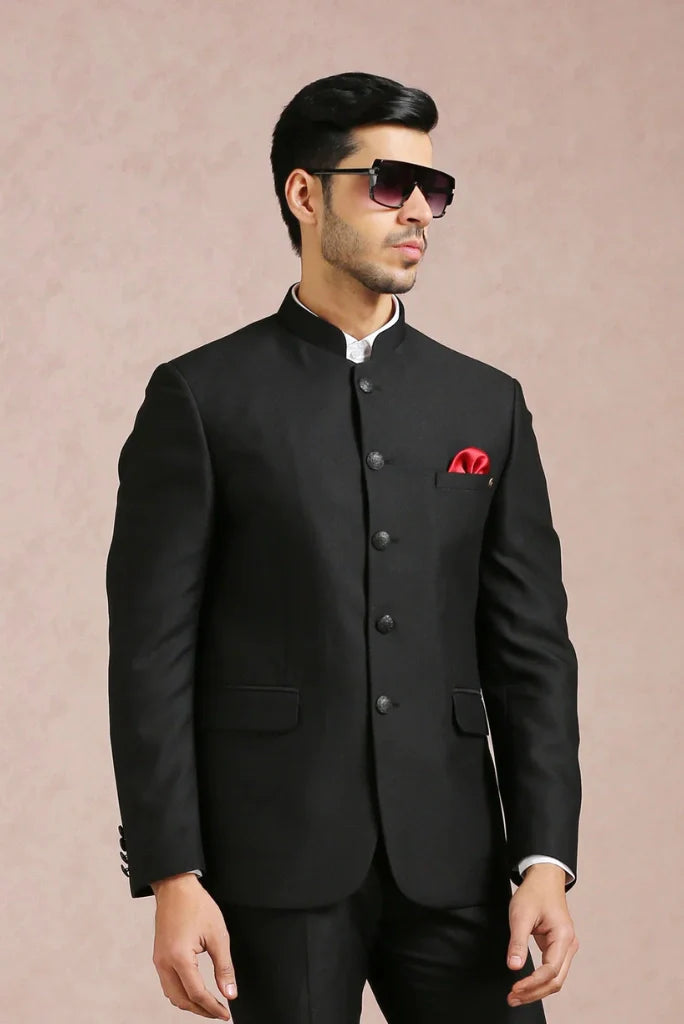 Men's Black Jodhpuri Suit Luxurious Ethnic Attire For Groom Wedding Wear Reception Wear Formal Events and Special Occasions