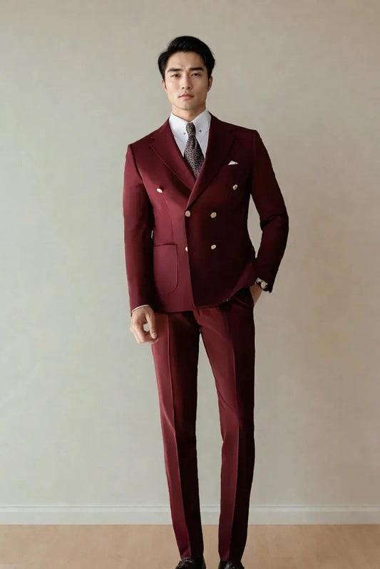 Men Two Piece Elegant Double Breasted Suit Perfect For Parties Events Dinner Date Wear