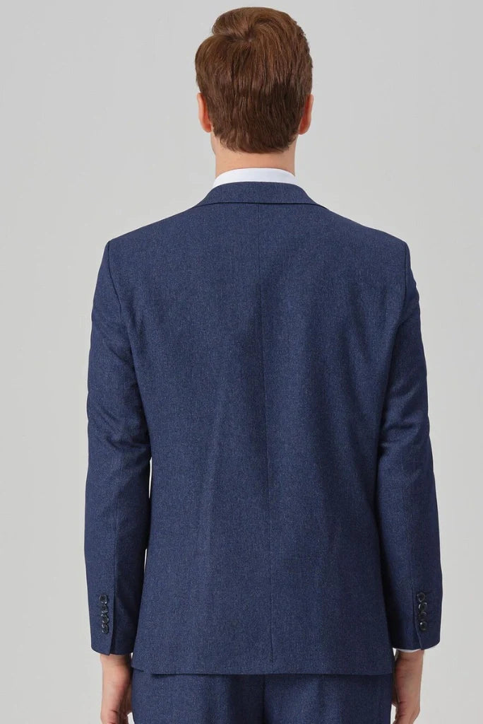 Men Tweed Navy Blue Decent  Looking Winter Outwear Coat Dinner & Wedding Event Special Blazer Promo Winter Wear For Men