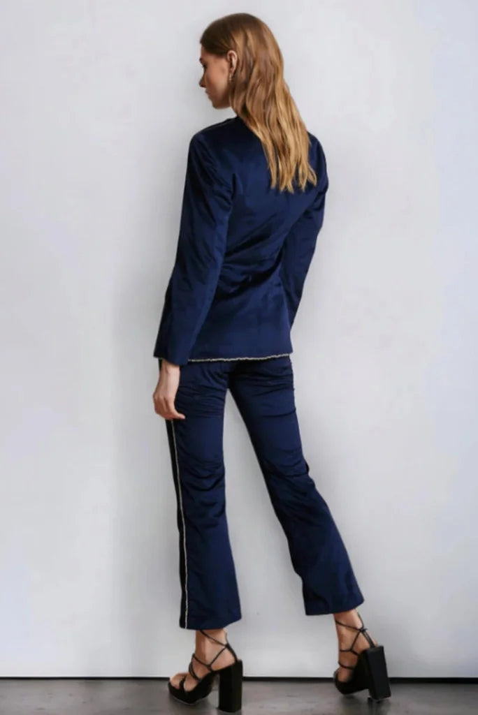 Blue Velvet Embroidery Suit for Her, Stylish Embroidery Suit for Party, Wedding and special occasion