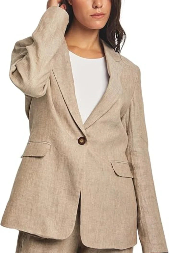 Women's Linen Blazer Relax Fit Jacket Perfect For Party & Festival Style For Her
