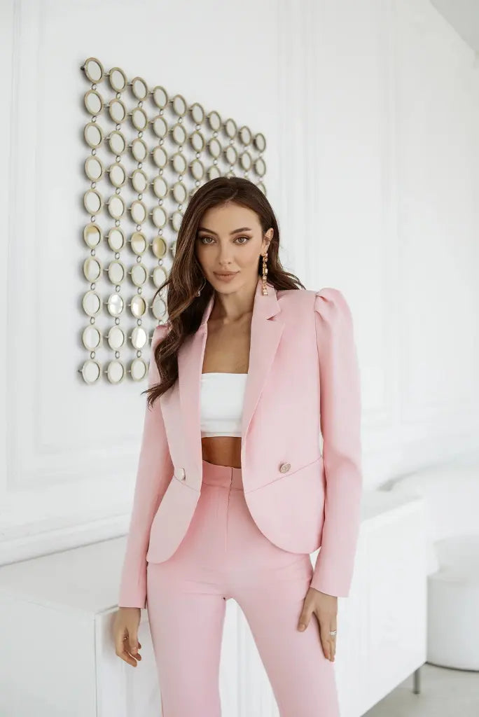 Misty Rose Pink Double Breasted 2 Piece Suit for Women, Classic Suit for Event and Party