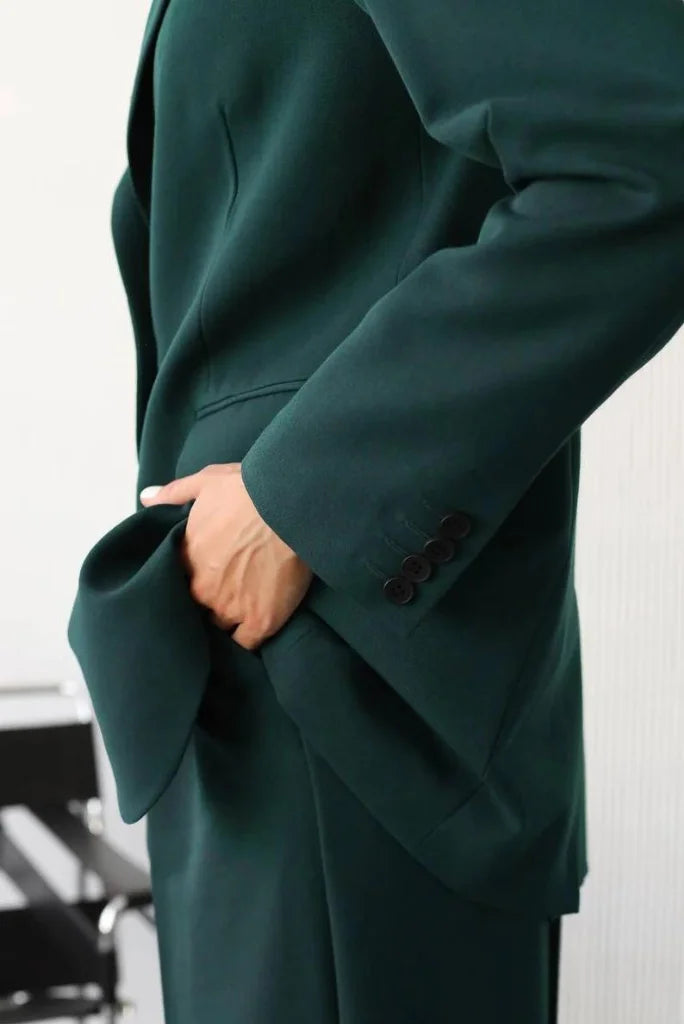 Women Teal Blue 2 Piece Suit, Classic and Stylish Outfit For Her