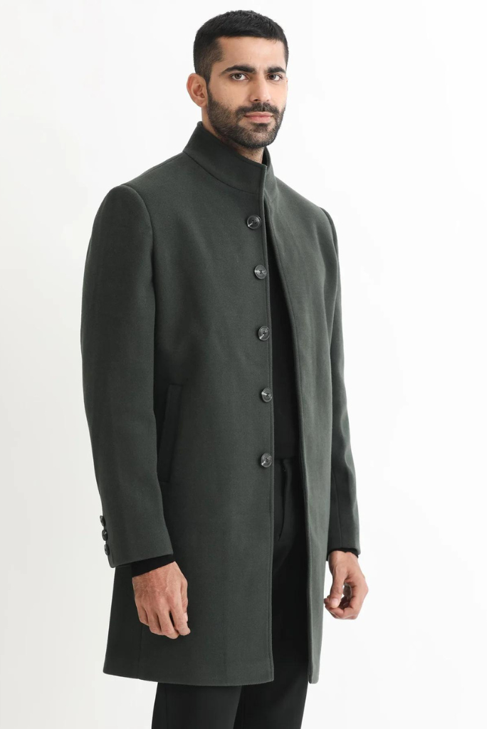 Man Winter Over Long Coat Green Trench Coat Casual Business Coat Woolen jacket long Tweed Stylish Winter Outwear Jacket Customized Coat New Year Gift For Him