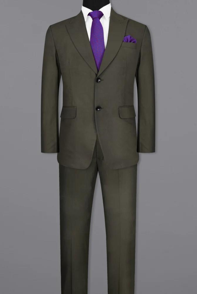 Olive Green 2 Piece Suit Formal Wedding Suit For Men Stylish Slim Fit Suit Dinner Suit Bespoke Tailoring Suit For Him