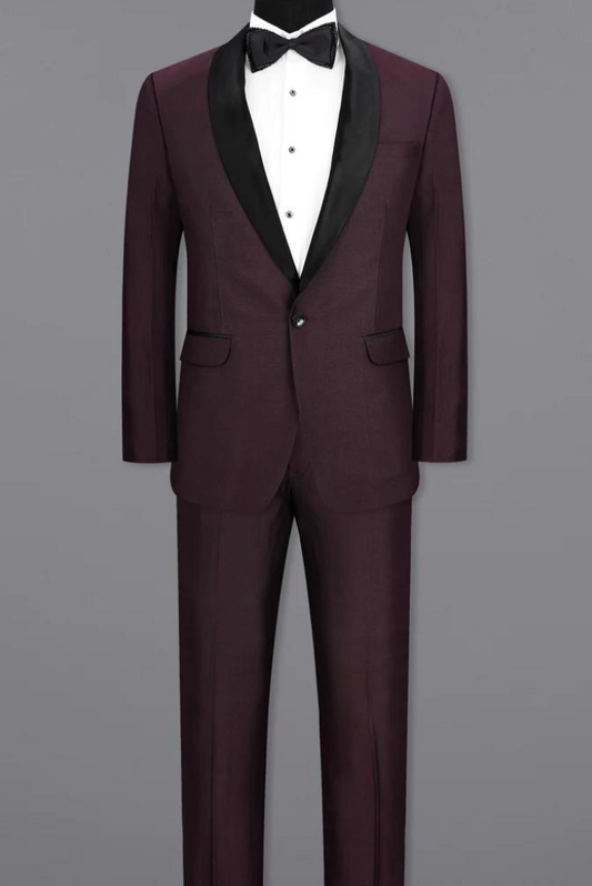Man Wine 2 Piece Wedding Suit Slim Fit Suit Prom Wear Tuxedo Suit Dinner Party Suits Elegant Bespoke Men's Wear Gift For Him