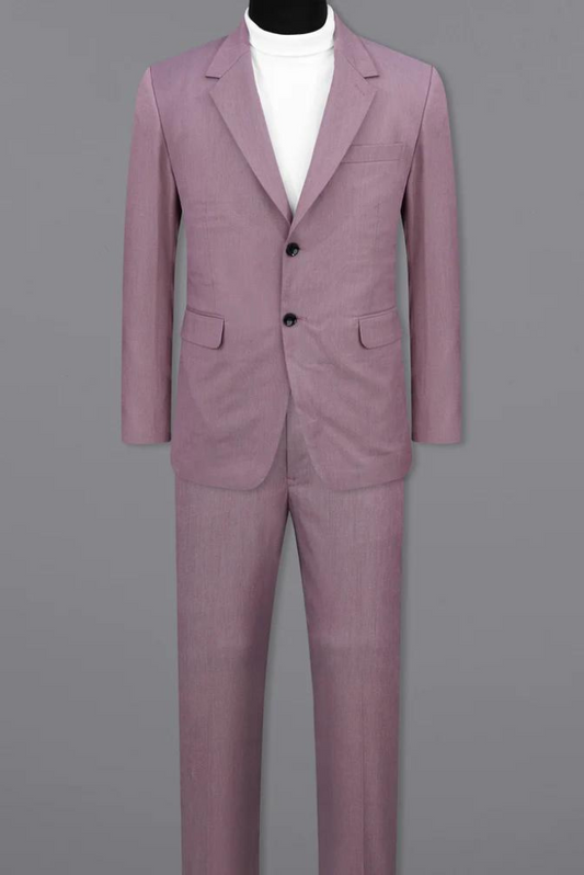 Men Two Piece Suit Formal Wedding Rose Pink Suit Elegant Bespoke Mens wear Dinner Suit Party Wear Suit Gift For Him