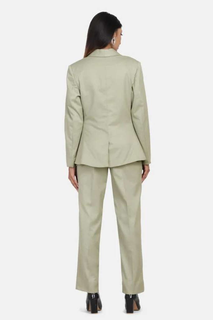 Women Pant Suit Sage Green Formal Pant Suit, Cotton Blend Pant Suit, Business Pant Suit, Gift for her